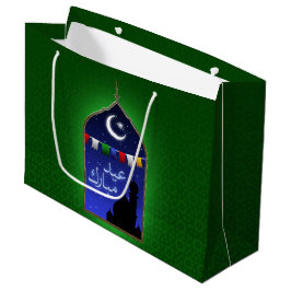 Sacola Para Presentes Grande Eid Mubarak Garland Moon