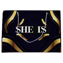 Sacola Para Presentes Grande ELA É SEU PRÓPRIO CHEFE, Luxuy Gift Bag.