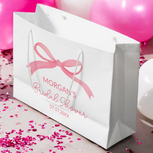 Sacola Para Presentes Grande Ela Está Dando o Nó Laço Rosa Chá de Noiva