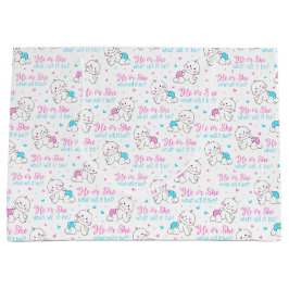 Sacola Para Presentes Grande Ele Ela É Um Bebê Novo