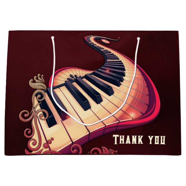 Sacola Para Presentes Grande Elegance in motion, the curved piano.  (Frente)