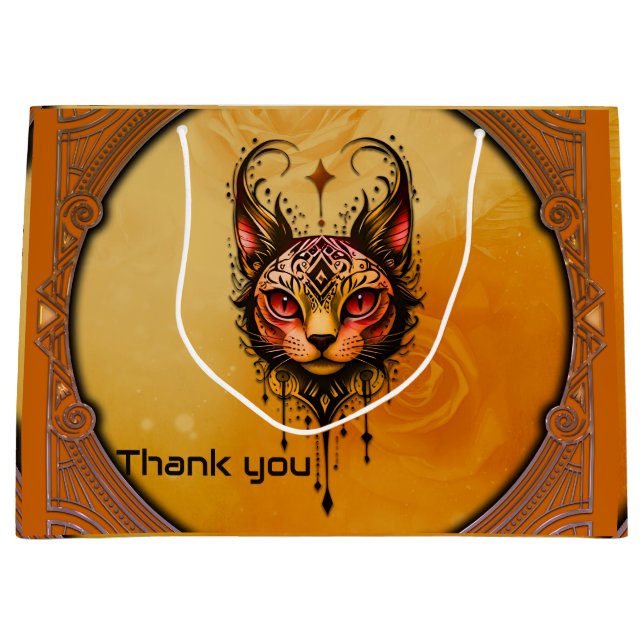 Sacola Para Presentes Grande elegância fundamental: um retrato de um gato (Frente)