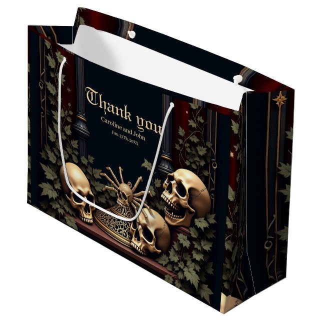 Sacola Para Presentes Grande Elegância Gótica Escura. Arco impressionante (Frente inclinada)