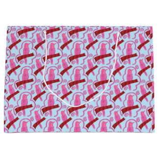 Sacola Para Presentes Grande Elegant birds Pattern Large Gift Bag