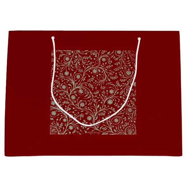 Sacola Para Presentes Grande Elegant Botanical Floral Pattern – Minimal Nature  (Frente)