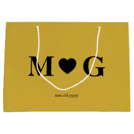 Sacola Para Presentes Grande Elegant Custom Monogrammed Gift Bag for Couples