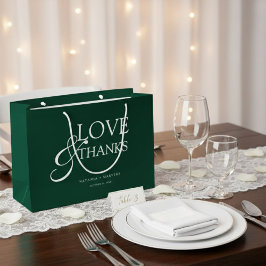 Sacola Para Presentes Grande Elegant Emerald Green Wedding Thank You