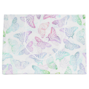 Sacola Para Presentes Grande Elegante Azul Roxo-Brilhante Glam Design