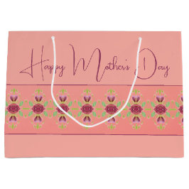 Sacola Para Presentes Grande Elegante Burgundy Floral