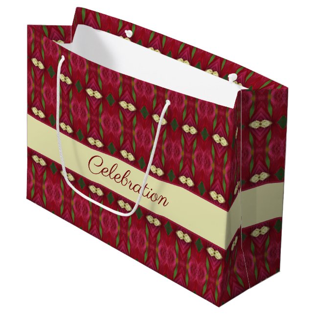 Sacola Para Presentes Grande Elegante Design Patternado (Frente inclinada)