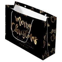 Elegante Dourado Escuro Negro Feliz Natal
