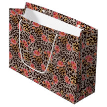 Elegante Estampa de Leopardo com Flores Rosa