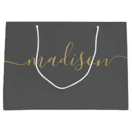 Sacola Para Presentes Grande Elegante Feminino Moderno Personalizado Script Dou