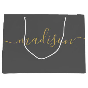 Sacola Para Presentes Grande Elegante Feminino Moderno Personalizado Script Dou