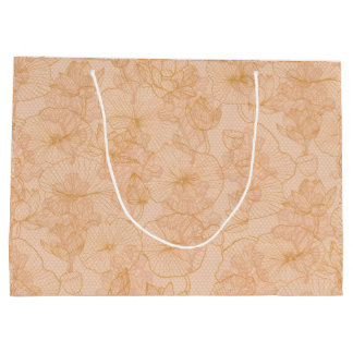 Sacola Para Presentes Grande Elegante Floral Botânico Vintage