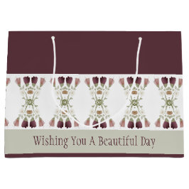 Sacola Para Presentes Grande Elegante Floral Projetado