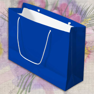 Sacola Para Presentes Grande Elegante minimalista de cor azul cobalto