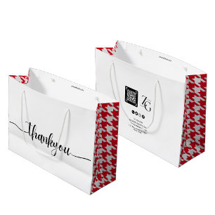 Sacola Para Presentes Grande Elegante Moderno Obrigado Compras Comerciais Verme