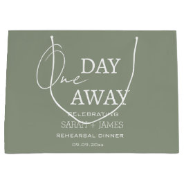 Sacola Para Presentes Grande Elegante Noiva de Verde Oliva a Um Dia do Casament