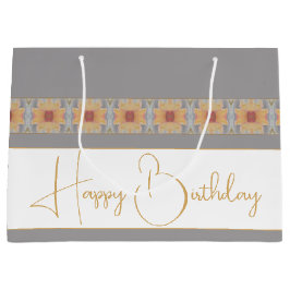 Sacola Para Presentes Grande Elegante Peach Floral