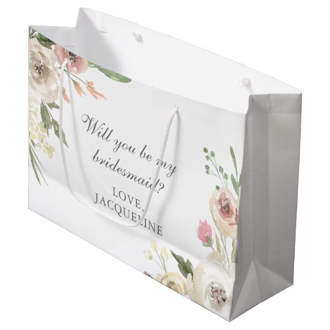 Sacola Para Presentes Grande Elegante Personalidade Floral Você será Minha Cole (Frente inclinada)