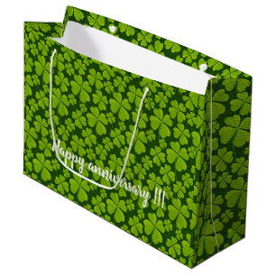 Sacola Para Presentes Grande Elegante Quatro Folhas Folha Floral