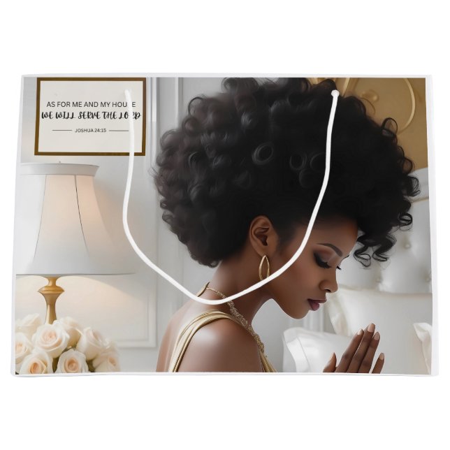 Sacola Para Presentes Grande Elegante Rezando Mãe Grande Saco de Presente Grand (Frente)