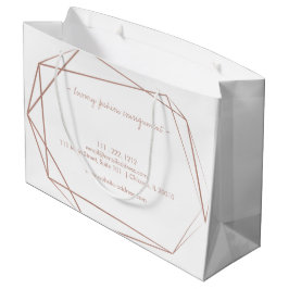 Sacola Para Presentes Grande Elegante Rosa Gold Foil Frames Moderno Professiona