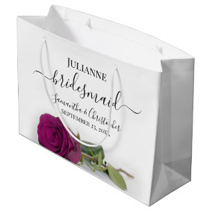 Sacola Para Presentes Grande Elegante Rosa Magenta Ameixa Posh Bridesmaid Casam