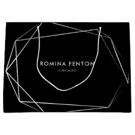 Sacola Para Presentes Grande Elegante Silver Frames Modernos