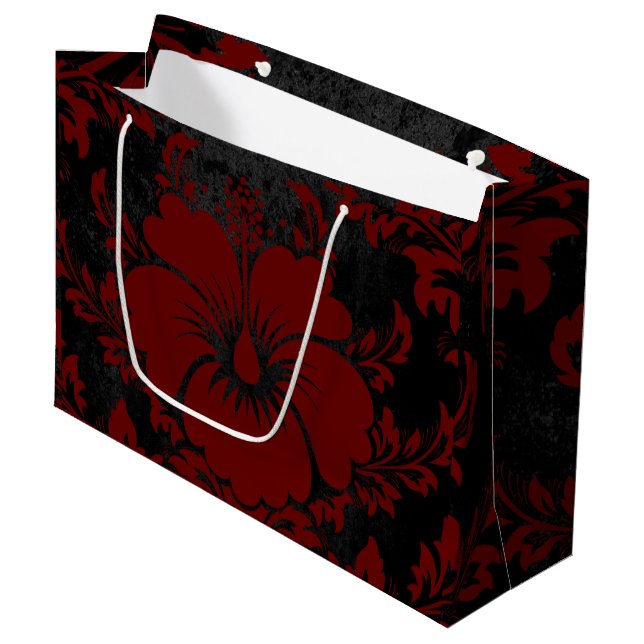 Sacola Para Presentes Grande Elegante vermelho damasco de Natal elegante Gift B (Frente inclinada)