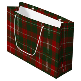 Sacola Para Presentes Grande Elegante Xadrez de Natal