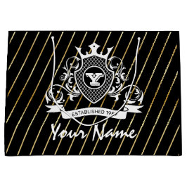 Sacola Para Presentes Grande Elegenat White Monagram Gift Bag