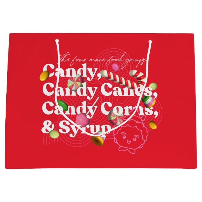 Sacola Para Presentes Grande Elf o Filme | Os Quatro Principais Grupos De Comid (Frente)