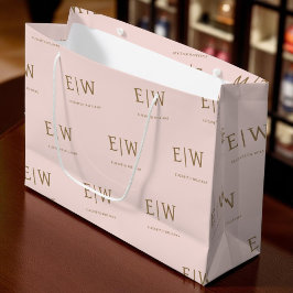 Sacola Para Presentes Grande Embalagem de Empresa de Negócios com Marca Rosa e 