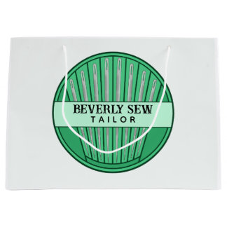 Sacola Para Presentes Grande Embalagem de Kit de Agulha de Costura Verde Elegan