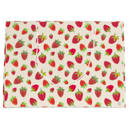 Sacola Para Presentes Grande Embalagem Fofa de Morango Retro com Ilustração Man