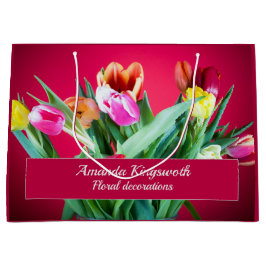 Sacola Para Presentes Grande Embalagem para empresas orais de tulipas coloridas