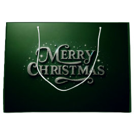 Sacola Para Presentes Grande Emerald Green "Feliz Natal" Gift Bag