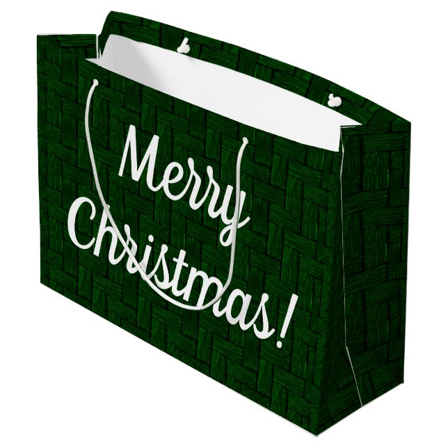 Sacola Para Presentes Grande Emerald Merry Christmas Gift Bag (Verso inclinado)