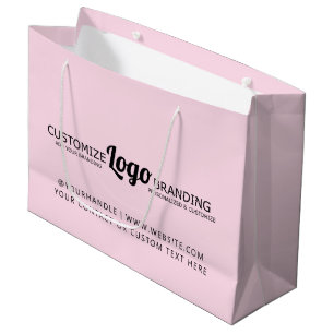 Sacola Para Presentes Grande Empresa de Logotipo Comercial Rosa Personalizado