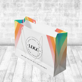 Sacola Para Presentes Grande Empresa de marca LGBTQ Pride Rainbow Adicionar log