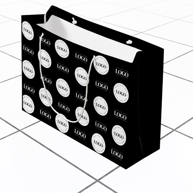 Sacola Para Presentes Grande Empresa Personalizada de Passo e Repetição de Logo (Criador carregado)