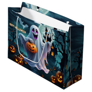 Sacola Para Presentes Grande Encantando a design de Halloween.