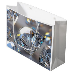 Sacola Para Presentes Grande Encerramento Fotorealista do Diamante Estimulante
