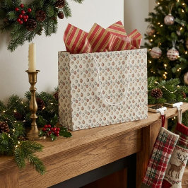 Sacola Para Presentes Grande Enfeites de Natal Boho Quentes Vintage Inverno