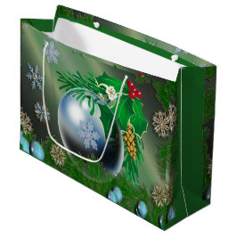Sacola Para Presentes Grande enfeites de natal bonito dos flocos de neve