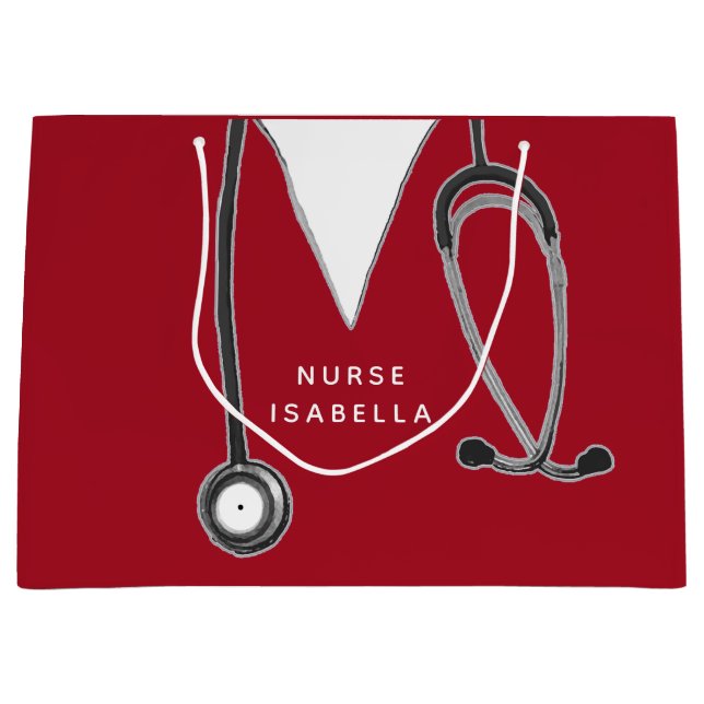 Sacola Para Presentes Grande Enfermeira criativa (Frente)