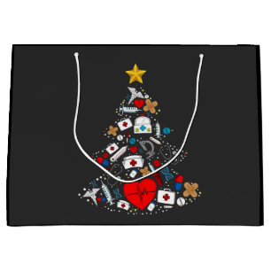 Sacola Para Presentes Grande Enfermeira da Árvore de Natal do Departamento de E