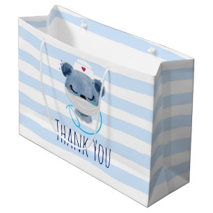 Sacola Para Presentes Grande Enfermeira de Urso Bonito Vestindo uma Máscara Méd